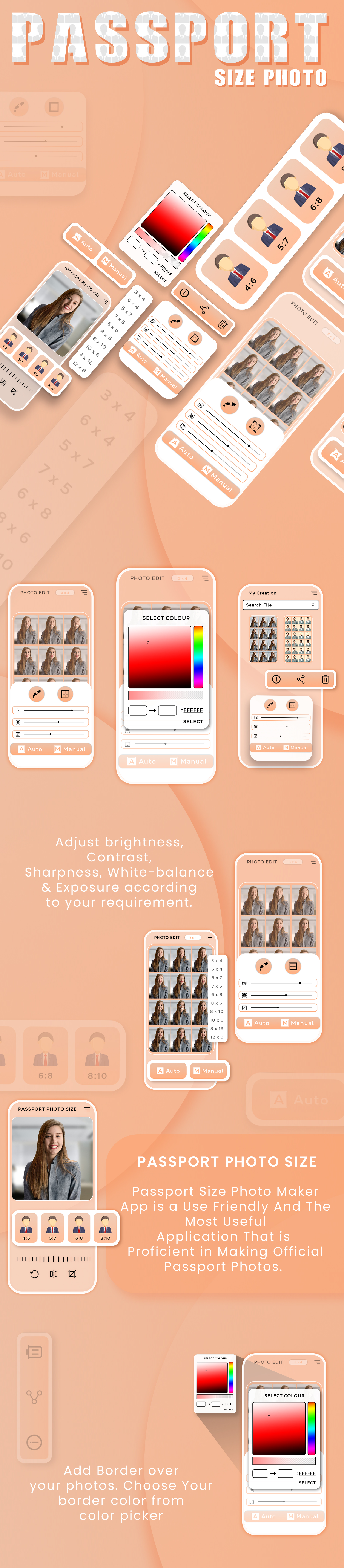 Passport Size Photo Maker - VISA or Passport Photo Editor - ID Passport VISA Photo Maker - Portrait